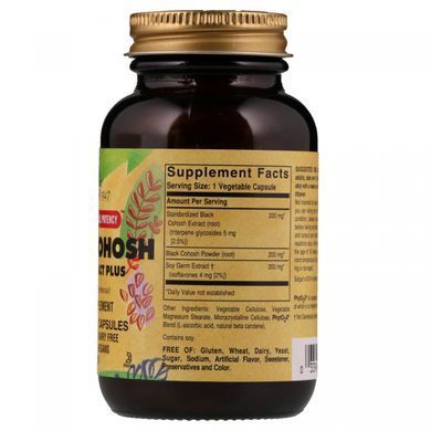Екстракт кореня клопогона гроновидного Solgar (Black Cohosh Root Extract) 60 рослинних капсул