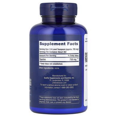 Taurine Life Extension (L-Taurine Powder) 750 mg 300 g