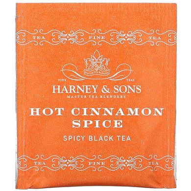Harney & Sons, Пряный черный чай, горячая корица, 50 чайных пакетиков, 3,57 унции (100 г) купить в Киеве и Украине