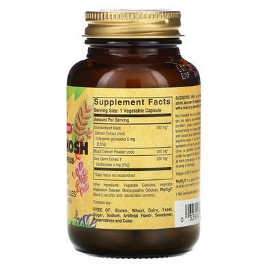 Екстракт кореня клопогона гроновидного Solgar (Black Cohosh Root Extract) 60 рослинних капсул
