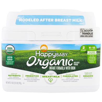 Nurture Inc (Happy Baby), Organics Happy Baby, формула для грудних дітей, етап 2, 6-12 місяців, 21 унція (595 г)