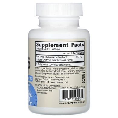 5-hydroxy L-tryptophan, 5-HTP, Jarrow Formulas, 100 mg, 60 capsules.