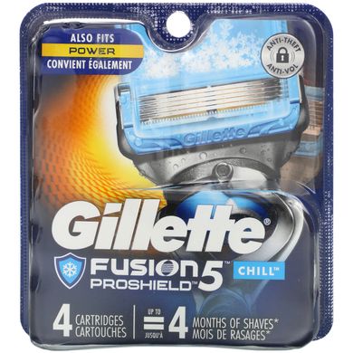 Змінні касети для гоління Fusion5 Proshield, Chill, Gillette, 4 касети
