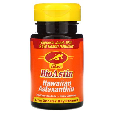 Астаксантин, Nutrex Hawaii, БіоАстін, 12 мг, 25 гелевих капсул