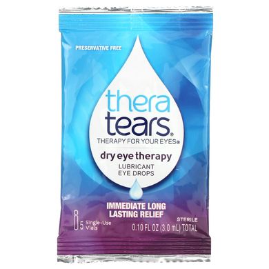 TheraTears, Лікування сухого ока, краплі очей з мастилом, 30 стерильних одноразових флаконів