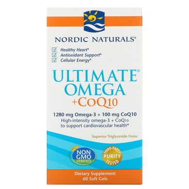 Остаточний омега + коензим Q10, Nordic Naturals, 1000 мг, 60 жувальних капсул
