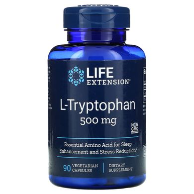L-Триптофан, L-Tryptophan, Life Extension, 500 мг, 90 вегетарианских капсул купить в Киеве и Украине
