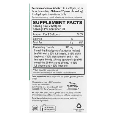 Terry Naturally, SinuCare&trade; with Eucalyptus, 60 Softgels купить в Киеве и Украине