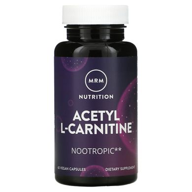 Ацетил L-карнітин, MRM, 500 мг, 60 веганських капсул