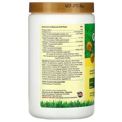 Ферменти, GrassSaver, Plus Enzymes, NaturVet, 240 м'яких жувальних таблеток, 480 г (16,9 унції)