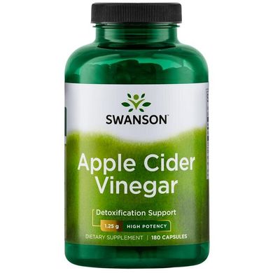 Яблочный уксус - высокий потенциал, Apple Cider Vinegar - High Potency, Swanson, 625 мг, 180 капсул купить в Киеве и Украине
