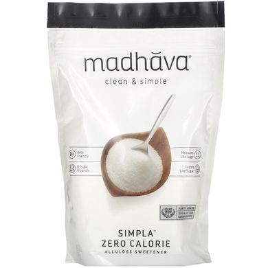 Аллюлозний підсолоджувач, Clean & Simple, Simpla Zero Calorie, Allulose Sweetener, Madhava Natural Sweeteners, 340 г