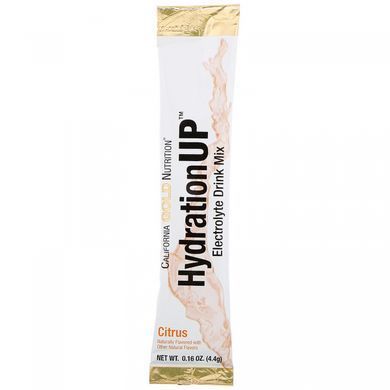 Смесь для напитка с электролитами цитрус California Gold Nutrition (HydrationUP Electrolyte Drink Mix Citrus) 20 пакетиков по 44 г купить в Киеве и Украине