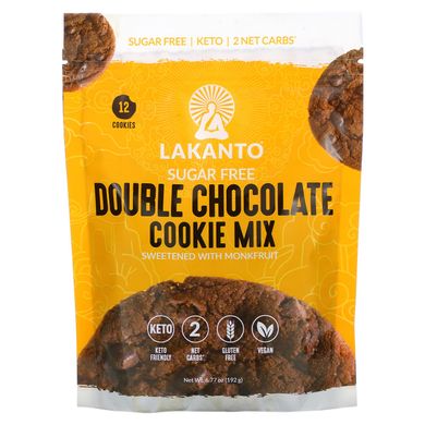 Лаканто, суміш для печива, подвійний шоколад, 192 г (6,77 унції)