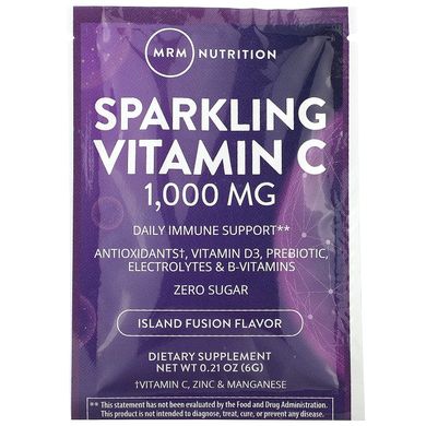 Витамин С, Sparkling Vitamin C, Island Fusion, MRM, 1000 мг, 30 пакетов по 0,21 унции (6 г) купить в Киеве и Украине