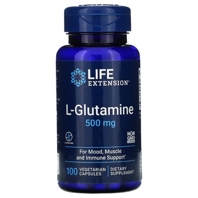 L-глютамин, L-Glutamine, Life Extension, 100 капсул купить в Киеве и Украине