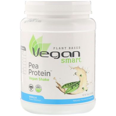Протеїн, Pea Protein, вегетаріанський шейк, ваніль, VeganSmart, 540 г