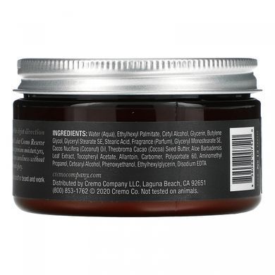 Cremo, Reserve Collection, крем для бороди та шкіри голови, суміш дистиляторів, 4 унції (113 г)