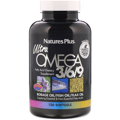 Омега 3 6 9 Nature's Plus (Ultra Omega 3/6/9) 120 капсул