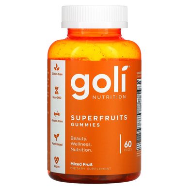 Goli Nutrition, Жувальні цукерки із суперфруктів, фруктовий мікс, 60 штук
