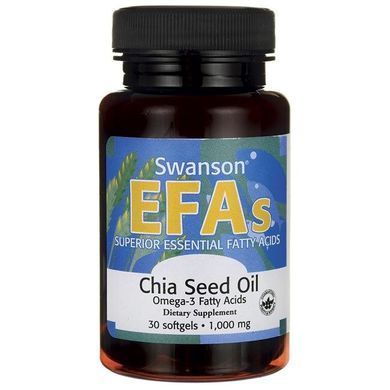 Олія насіння Чіа, Chia Seed Oil, Swanson, 1000 мг, 30 капсул