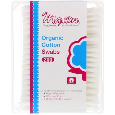 Органічні ватні палички, Maxim Hygiene Products, 200 шт