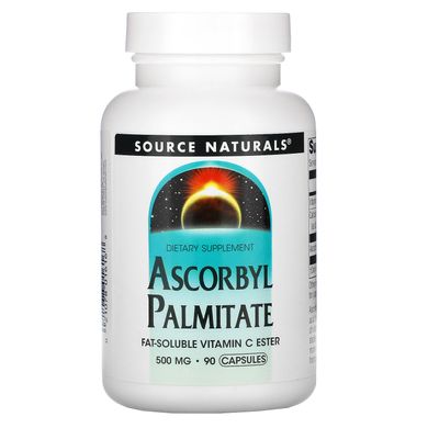 Аскорбилпальмитат, Ascorbyl Palmitate, Source Naturals, 500 мг, 90 капсул купить в Киеве и Украине
