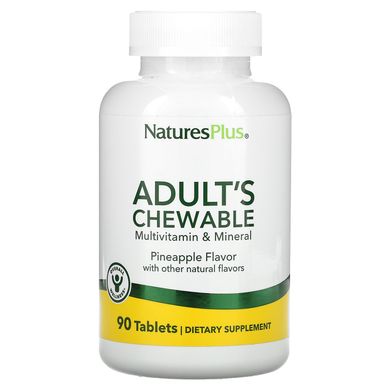 Мультивітаміни для дорослих зі смаком ананасу Nature's Plus (Adult`s Chewable) 90 жувальних таблеток