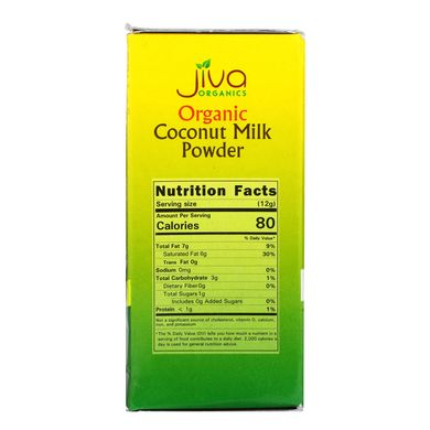 Jiva Organics, Органічне сухе кокосове молоко, 5,2 унції (150 г)