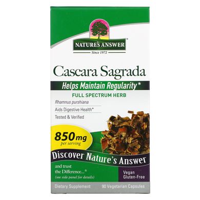Каскара саграда Nature's Answer (Cascara Sagrada) 850 мг 90 капсул
