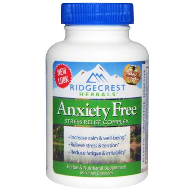 Комплекс для зниження стресу RidgeCrest Herbals (Anxiety Free) 60 капсул