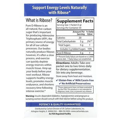 Рибоза Carlson Labs (Ribose) 30 пакетиків