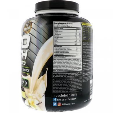 with natural flavor, primary source of peptides and whey protein isolates, vanilla, 1.82 kg