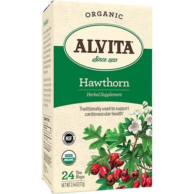 Боярышник ягодный, органический, Alvita Teas, 24 чайных пакетика купить в Киеве и Украине