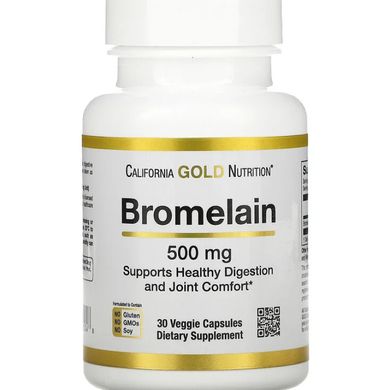 Бромелайн California Gold Nutrition (Bromelain) 500 мг 30 вегетарианских капсул купить в Киеве и Украине
