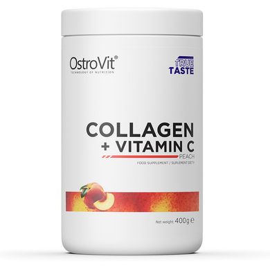 Колаген та вітамін С смак персик OstroVit (Collagen + Vitamin C) 400 г