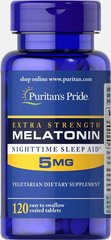 Сильний Мелатонін, Extra Strength Melatonin, Puritan's Pride, 5 мг, 120 таблеток