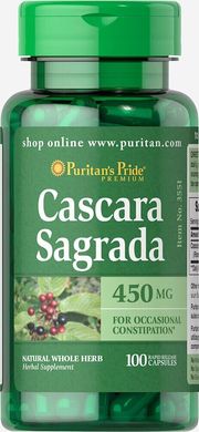 Каскара Саграда, Cascara Sagrada, Puritan's Pride, 450 мг, 100 капсул
