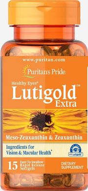 Healthy Eyes® Lutigold ™ Extra з зеаксантином, Healthy Eyes® Lutigold ™ Extra with Zeaxanthin Trial Size, Puritan's Pride, 15 капсул