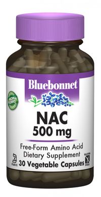 NAC (N-Ацетил-L-Цистеїн), Bluebonnet Nutrition, 500 мг, 30 гелевих капсул