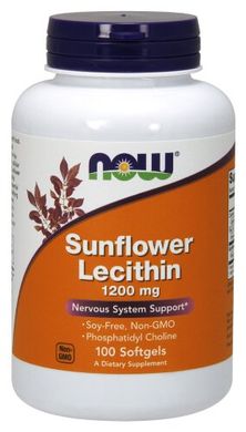 Лецитин Now Foods (Sunflower Lecithin) 1200 мг 100 капсул купить в Киеве и Украине
