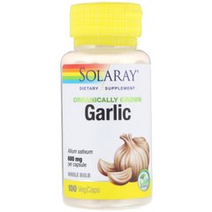 Часник органік Solaray (Garlic) 600 мг 100 капсул