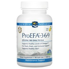 Риб'ячий жир Омега 3 6 9 лимон Nordic Naturals (ProEFA - 3-6-9) 1000 мг 90 капсул