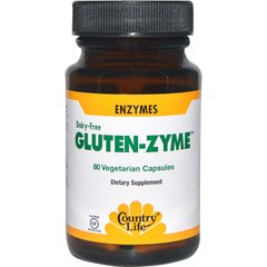 Глютин-энзимы, Gluten-Zyme, Country Life, 60 вегетарианских капсул купить в Киеве и Украине
