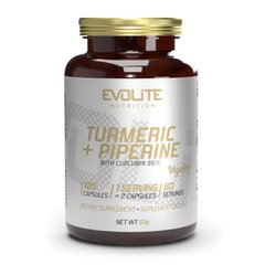 Turmeric + Piperine Evolite Nutrition 120 veg caps купить в Киеве и Украине