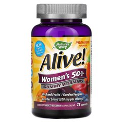 Alive! Жувальні вітаміни для жінок 50+, Nature's Way, 75 жувальних мармеладок