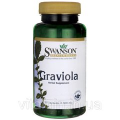 Гравіола, Graviola, Swanson, 600 мг, 60 капсул