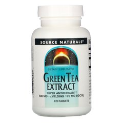 Экстракт зелёного чая Source Naturals (Green Tea Extract) 500 мг 120 таблеток купить в Киеве и Украине