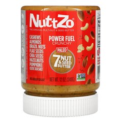 Енергетичне паливо 7 горіхове і насіннєве масло, хрустке, Power Fuel 7 Nut & Seed Butter, Crunchy, Nuttzo, 340 г