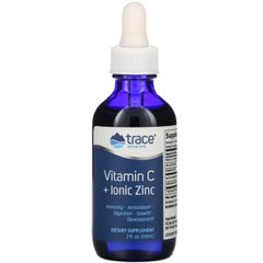 Вітамін C + іонний цинк, Vitamin C + Ionic Zinc, Trace Minerals Research, 59 мл